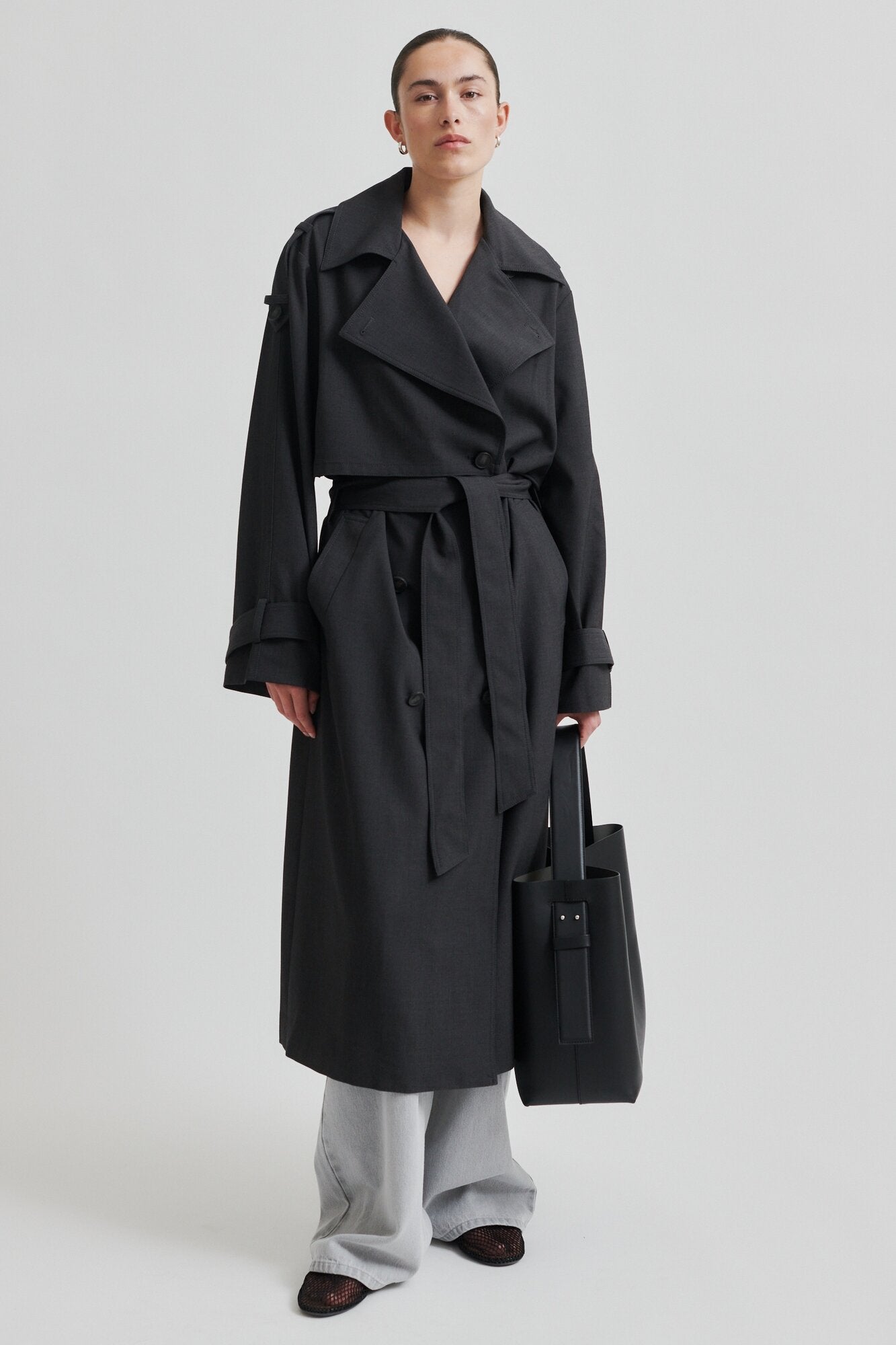Zoe Trenchcoat - Dark grey melange